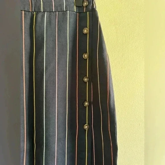 Marine Layer Cecille Skirt in Navy Multi Stripe X-Small New Nwt Women's Blue - Picture 9 of 10
